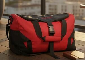 TIME Magazine Duffel Bag Red Black Gym Overnight Carry-On Travel Bag, 14x11x8